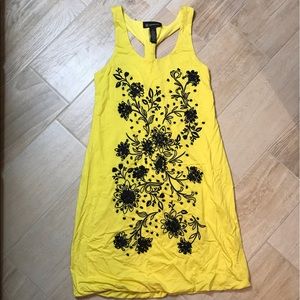 INC Yellow beaded racerback Dress